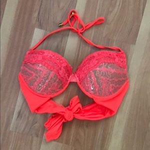 Beach Bunny Sexy Sequence Coral Swim Top